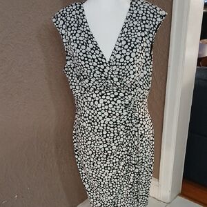 Elegant Black and White Polka Dot Dress
